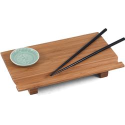 J55-1106 6 X 10.5 In. Bamboo Sushi Board Set, Black