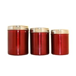 36173hl Heuck Stainless Steel 3-piece Canister Set, Red