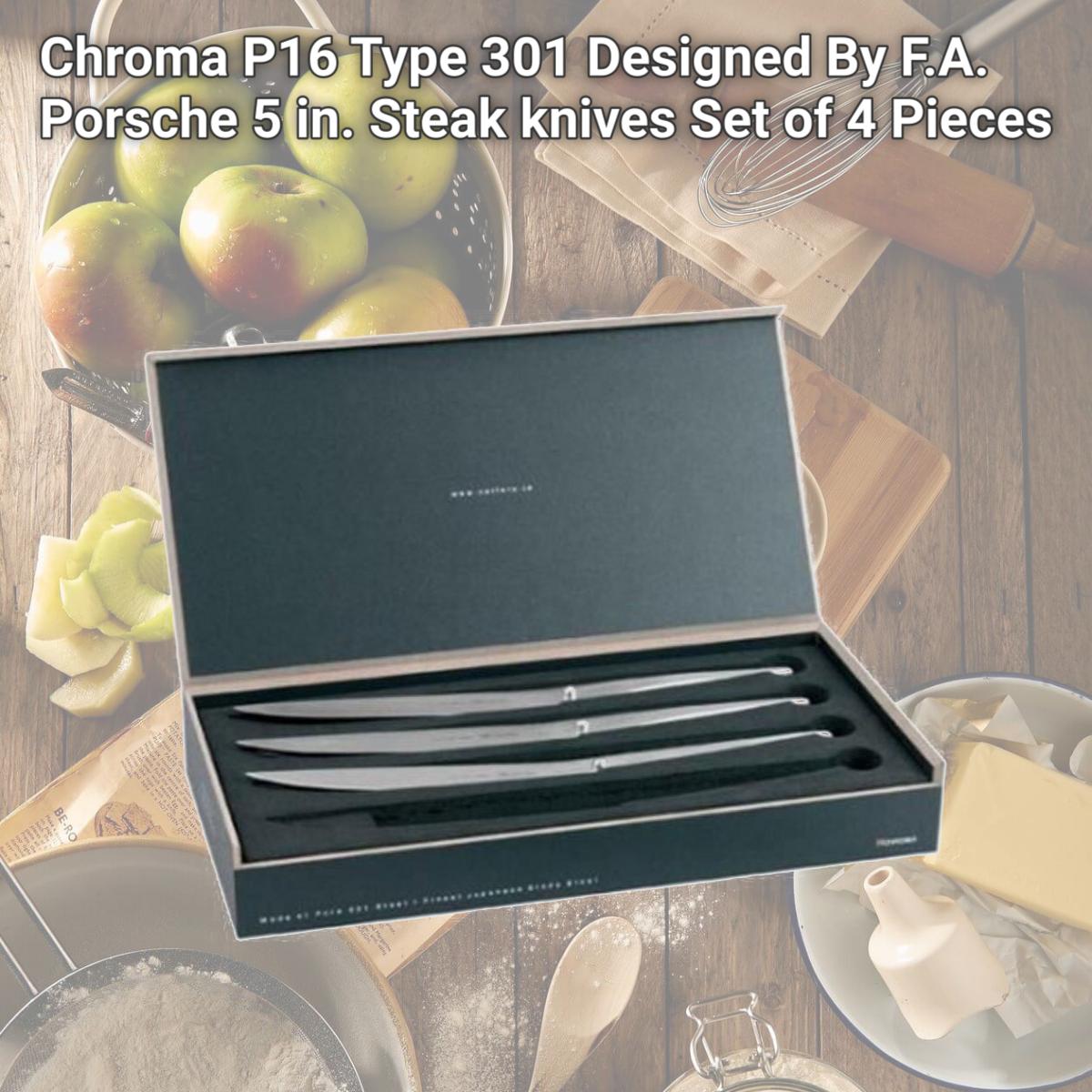 Picture of Chroma P16 Type 301 Designed By F.A. Porsche 5 in. Steak knives Set of 4 Pieces