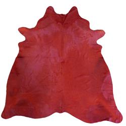 Red Dyed Brazilian Cowhide Rug - Extra Large