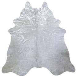 1001-06xl Silver Devore On White Brazilian Cowhide Rug - Extra Large