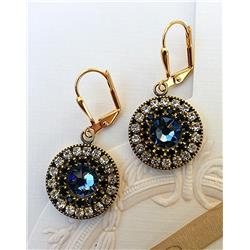 Chaya Adler 14pave Clear Blue Bridal Pave Style Earrings, Blue