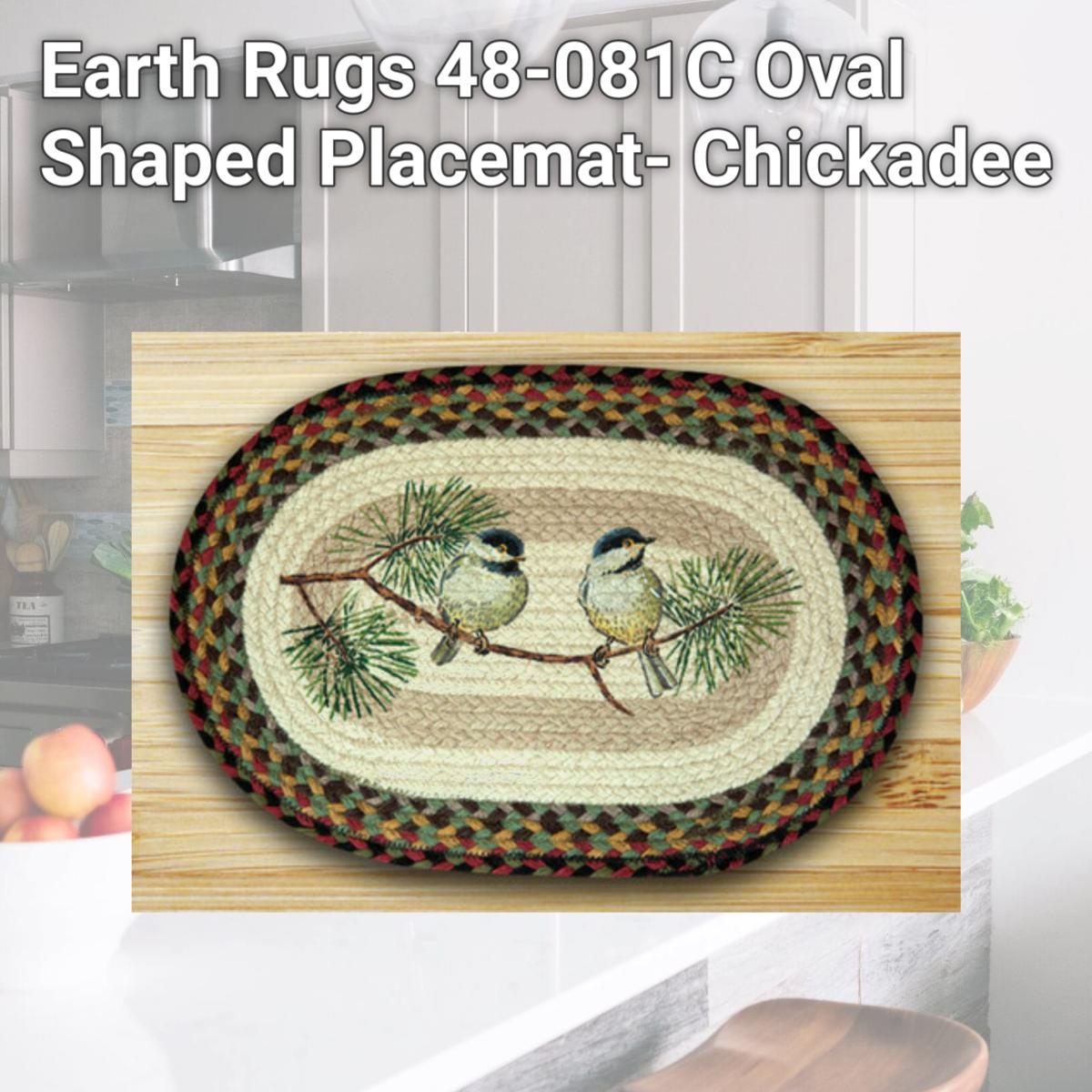 Picture of Earth Rugs 48-081C Oval Shaped Placemat- Chickadee