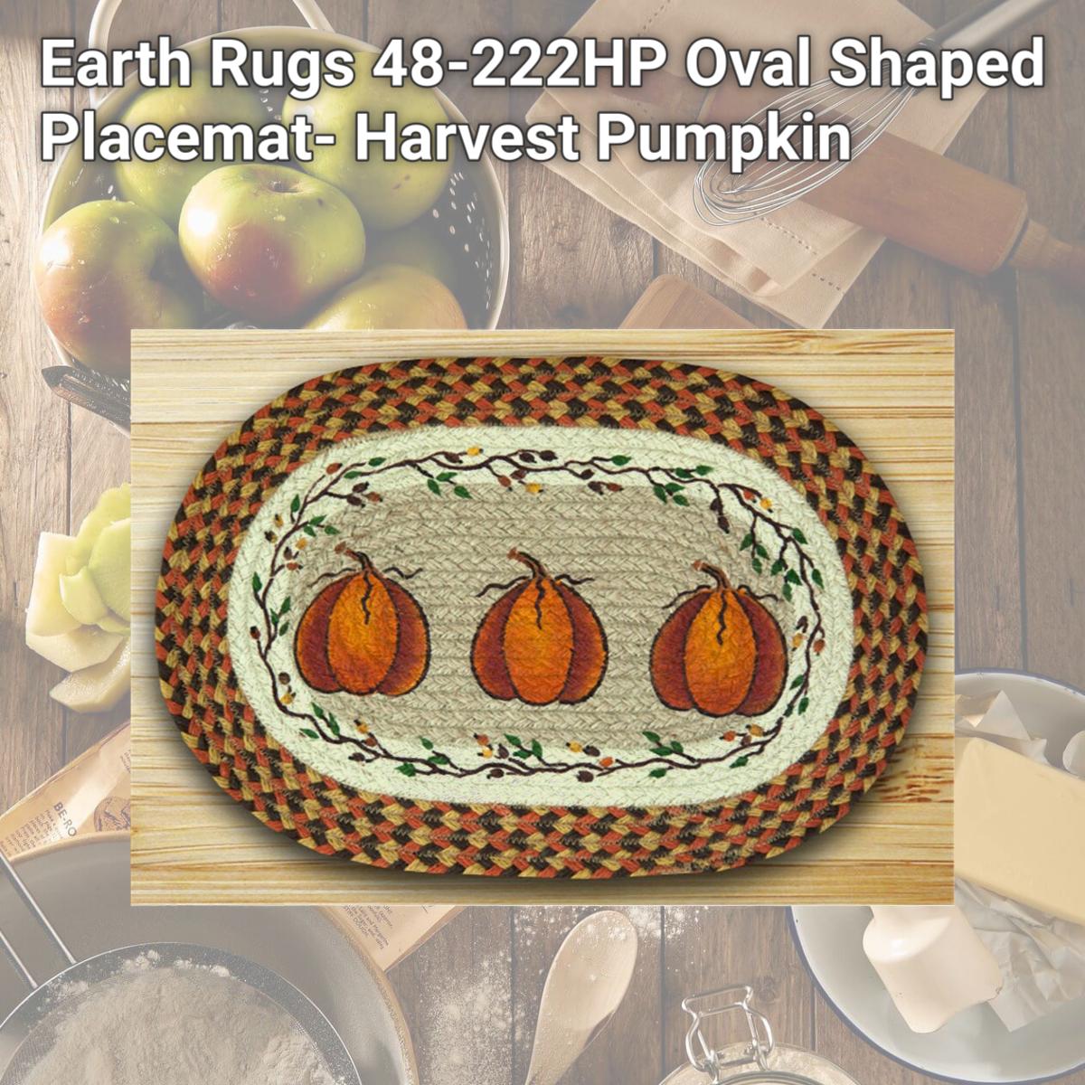 Picture of Earth Rugs 48-222HP Oval Shaped Placemat- Harvest Pumpkin