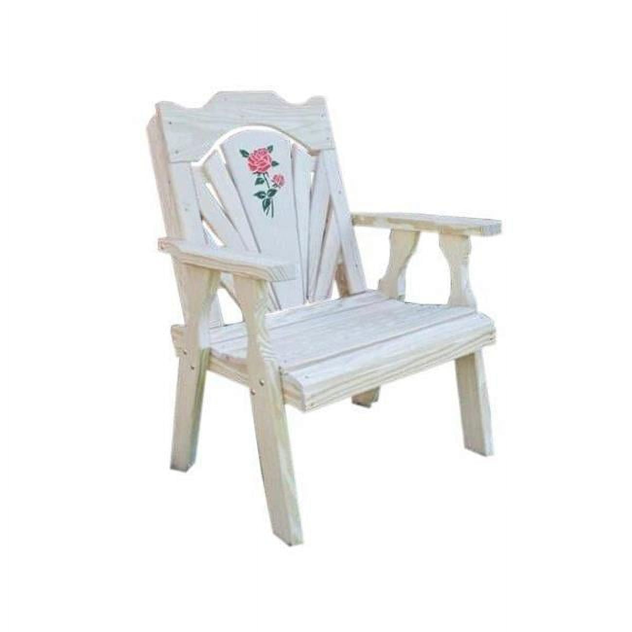 Fc24fbrosecvd Treated Pine Fanback Patio Chair With Rose Design