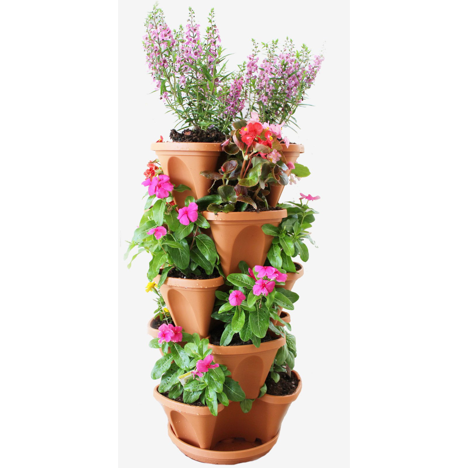 P10605pk 5-tier Stacking Planters, Terracotta
