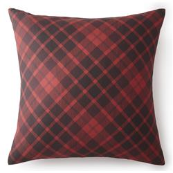Cl-to-ps-e2 Toile Back In Black Euro Sham - Red Plaid
