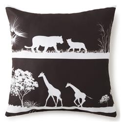 18 X 18 In. African Safari Square Pillow - Black Safari