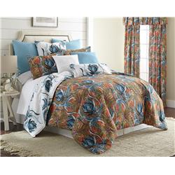 Cc-tb-cr-tw Tropical Bloom Reversible Comforter Set - Twin Size