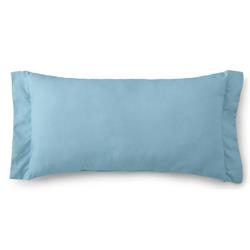 Tropical Bloom Long Rectangle Cushion - White Background, Blue Print