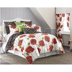 Cl-pp-cr-ck Poppy Plaid Reversible Comforter Set - California King Size