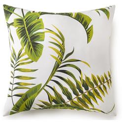 Cc-fo-st-st Flower Of Paradise Square Cushion 20 X 20 In., White Background Green Leaves