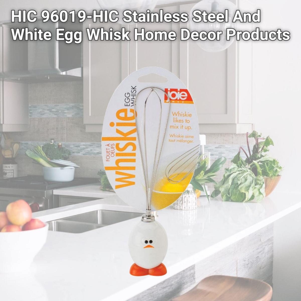 Picture of HIC 96019-HIC Stainless Steel And White Egg Whisk Home Decor Products