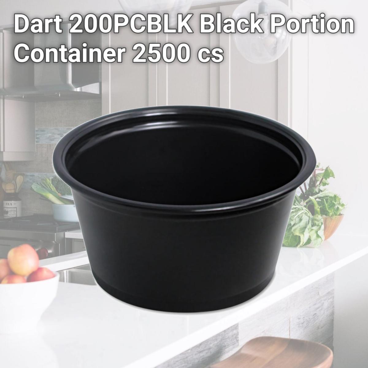 Picture of Dart 200PCBLK Black Portion Container 2500 cs