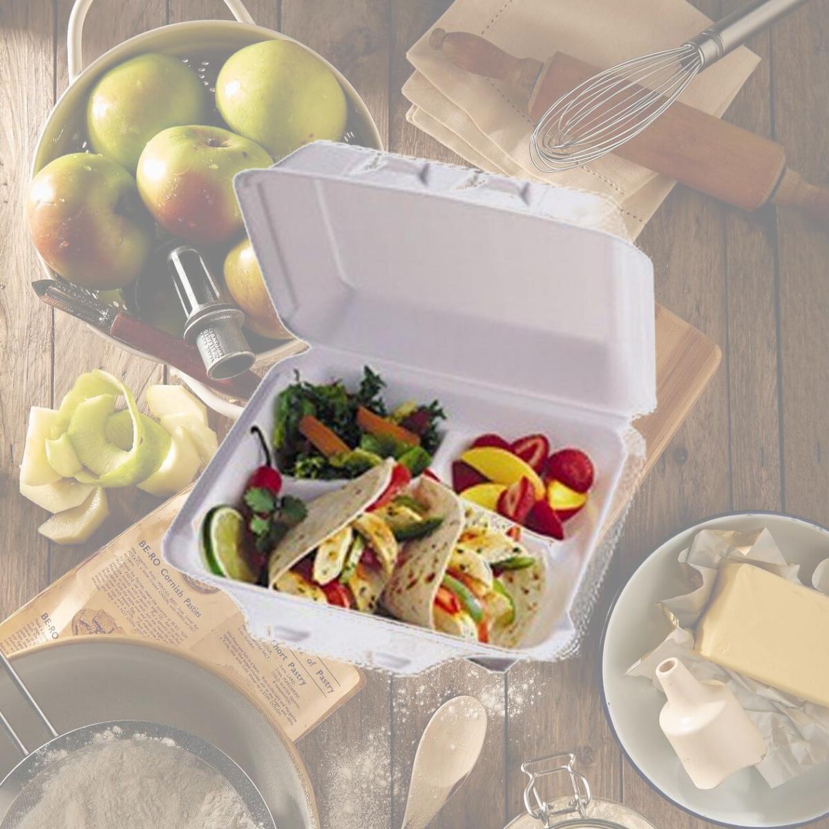 Picture of Pactivoration YHLW0903 9 x 2.25 x 0.75 - 3 Compartment White Foam Container - 150 per case