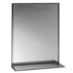 165 1824 Stainless Steel Channel Frame Glass Mirror, Bright Finish