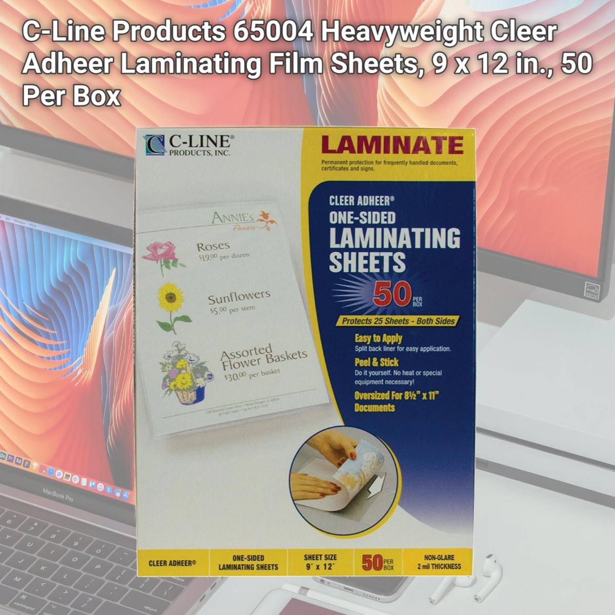 Picture of C-Line Products 65004 Heavyweight Cleer Adheer Laminating Film Sheets, 9 x 12 in., 50 Per Box