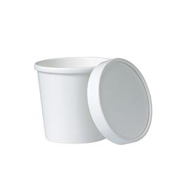 Khb12a-2050 Double-sided Polyethylene-coated Paper Food Container With Lid, White - 12 Oz.