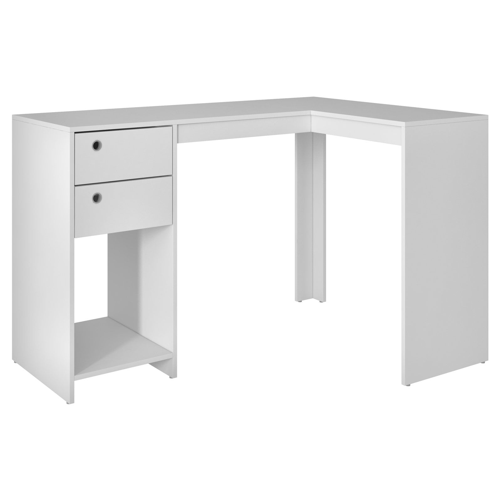 41amc6 Accentuations By Modest Palermo Classic L-shaped Desk With 2 Drawers & 1 Cubby In White