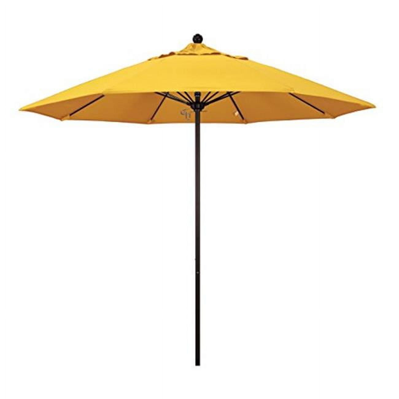 Alto908117-5457 9 Ft. Round Aluminum & Fiberglass, Push Open & Bronze Pole - Sunflower Yellow Umbrella