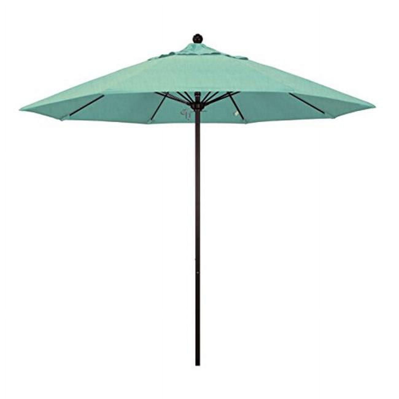 Alto908117-48020 9 Ft. Round Aluminum & Fiberglass Umbrella, Push Open & Bronze Pole - Sunbrella Spectrum Mist