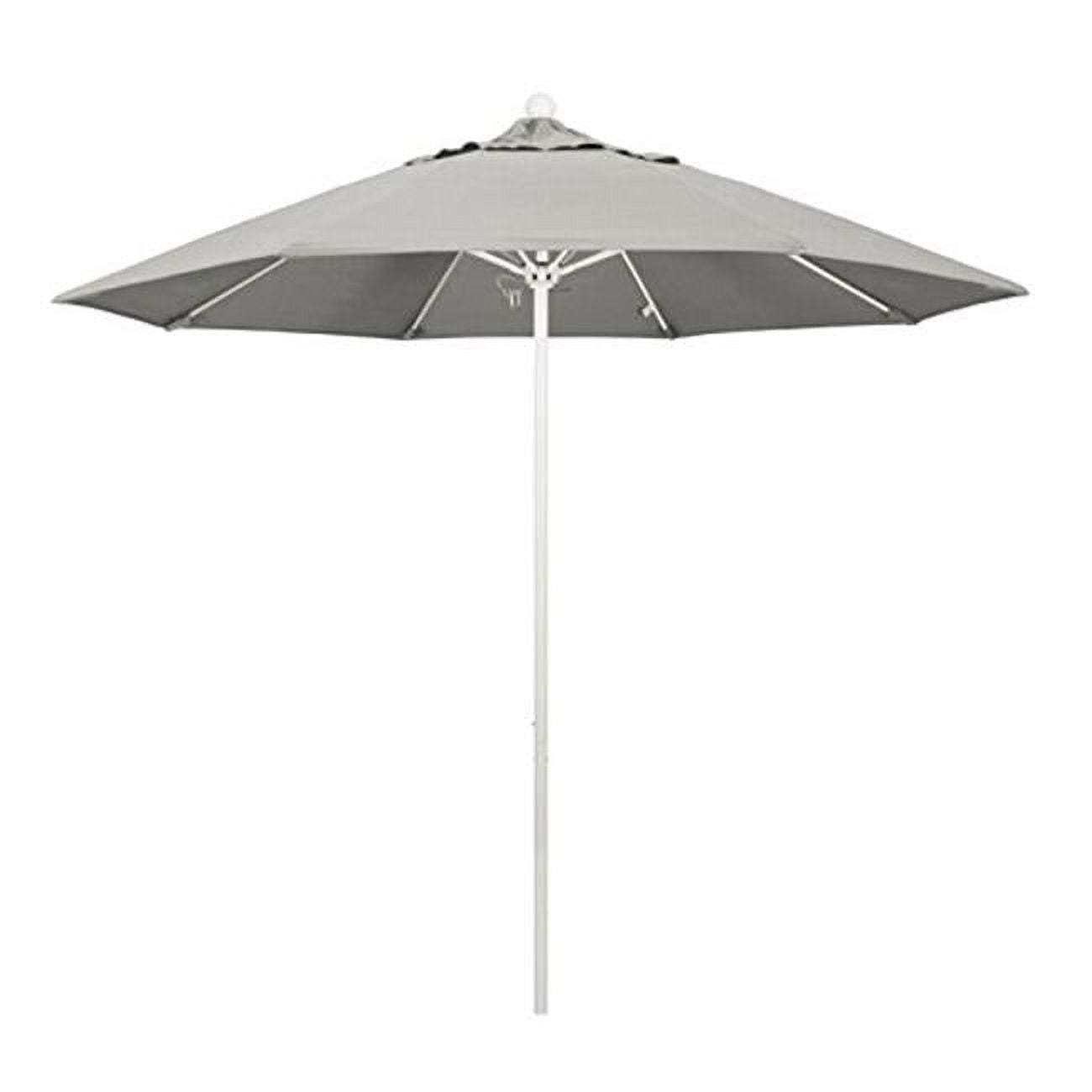 Alto908170-5402 9 Ft. Round Aluminum & Fiberglass, Push Open & White Pole - Sunbrella Granite Umbrella