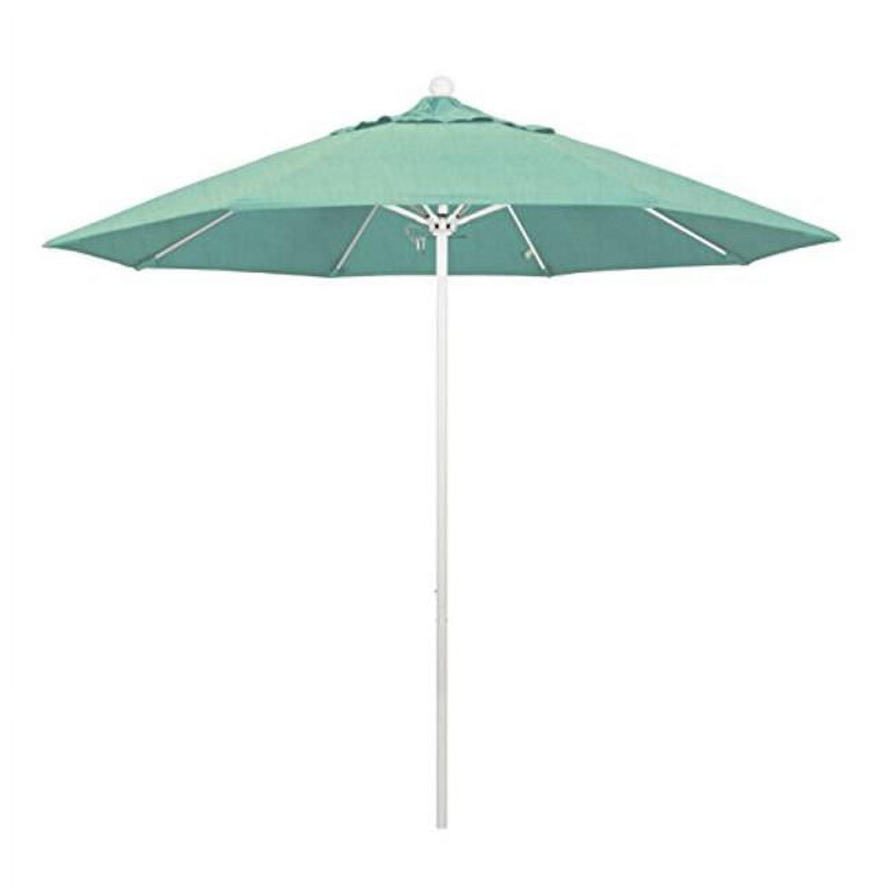 Alto908170-48020 9 Ft. Round Aluminum & Fiberglass Umbrella, Push Open & White Pole - Sunbrella Spectrum Mist