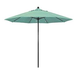 Effo908-48020 9 Ft. Round 100 Percentage Fiberglass Frame Umbrella, Push Lift & Black Pole - Sunbrella Spectrum Mist