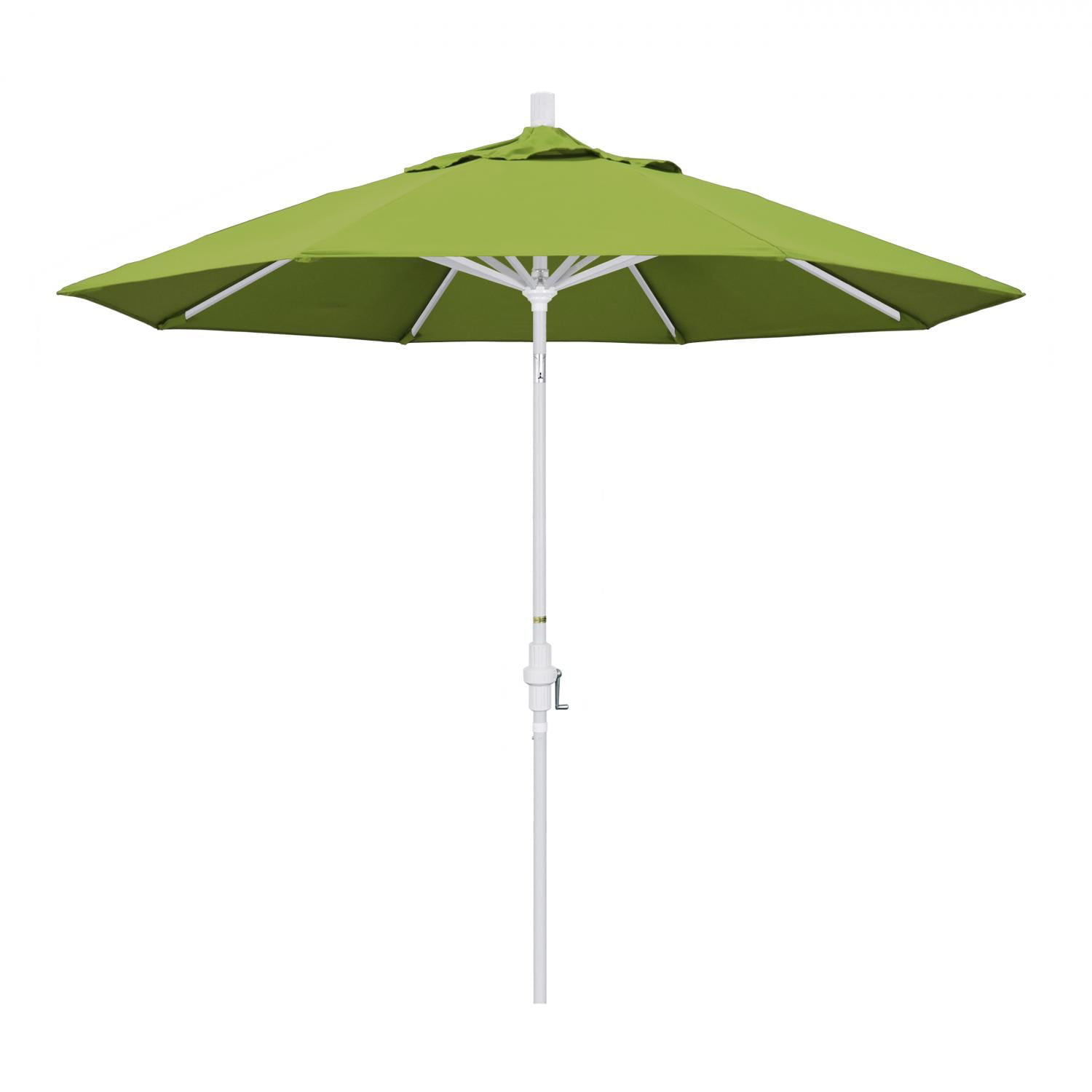 Gscu908170-5429 9 Ft. Round Aluminium Umbrella, Collar Tilt & White Pole - Sunbrella Macaw Fabric