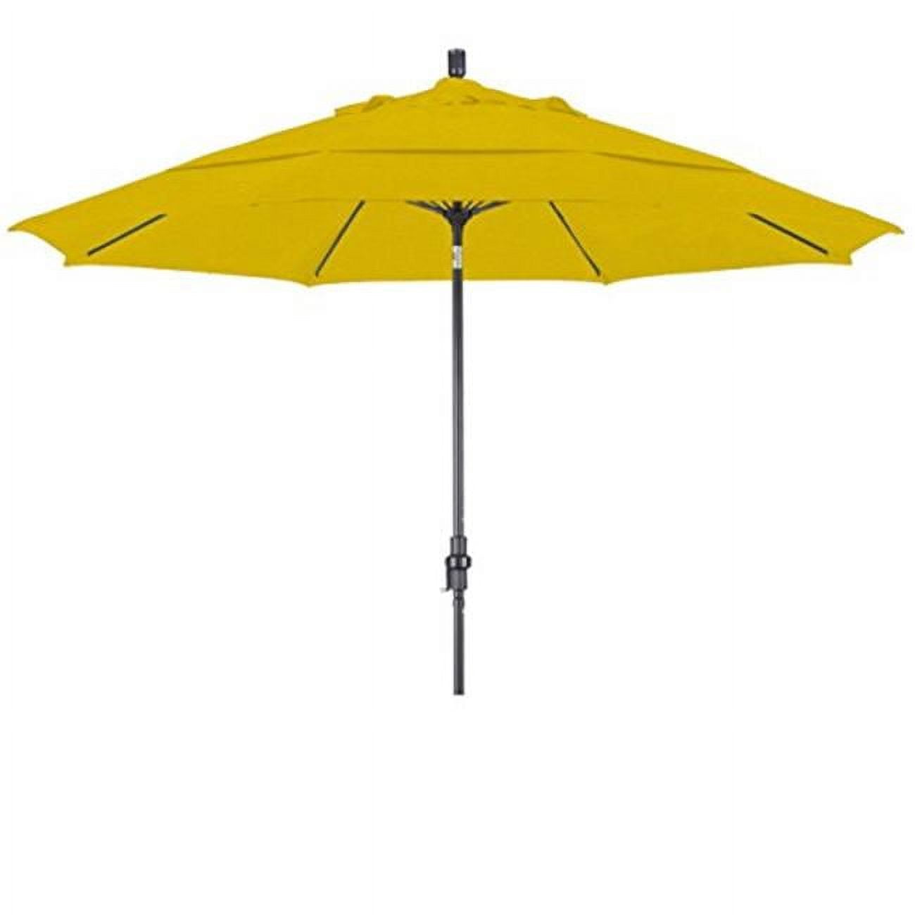 Gscuf118117-5457-dwv 11 Ft. Round Aluminum Pole Fiberglass Rib Market Umbrella, Collar Tilt & Bronze Pole - Sunbrella Sunflower Yellow