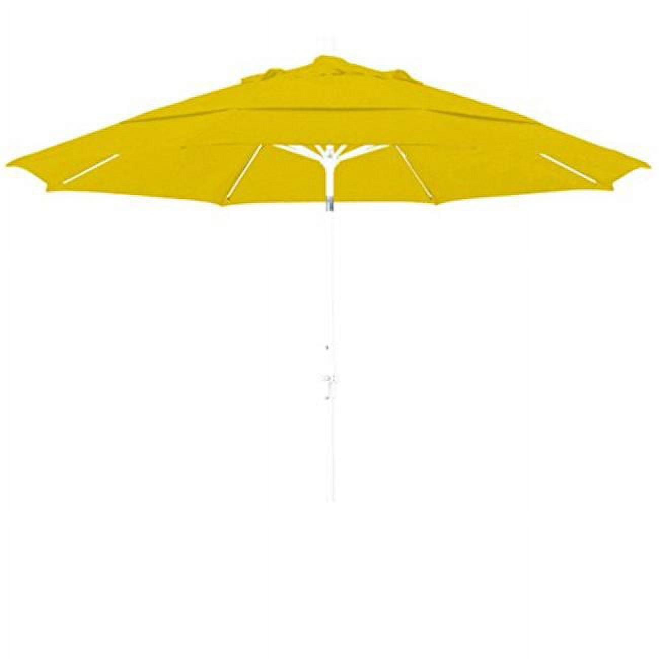 Gscuf118170-5457-dwv 11 Ft. Round Aluminum Pole Fiberglass Rib Market Umbrella, Collar Tilt & White Pole - Sunbrella Sunflower Yellow