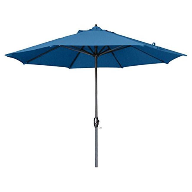 Ata908117-f26 9 Ft. Round Aluminum Market Umbrella, Auto Tilt & Bronze Pole - Forest Blue Olefin