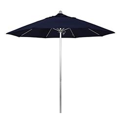 Alto908002-sa39 9 Ft. Round Aluminum & Fiberglass Umbrella, Push Open & Silver Pole - Pacifica Navy Blue