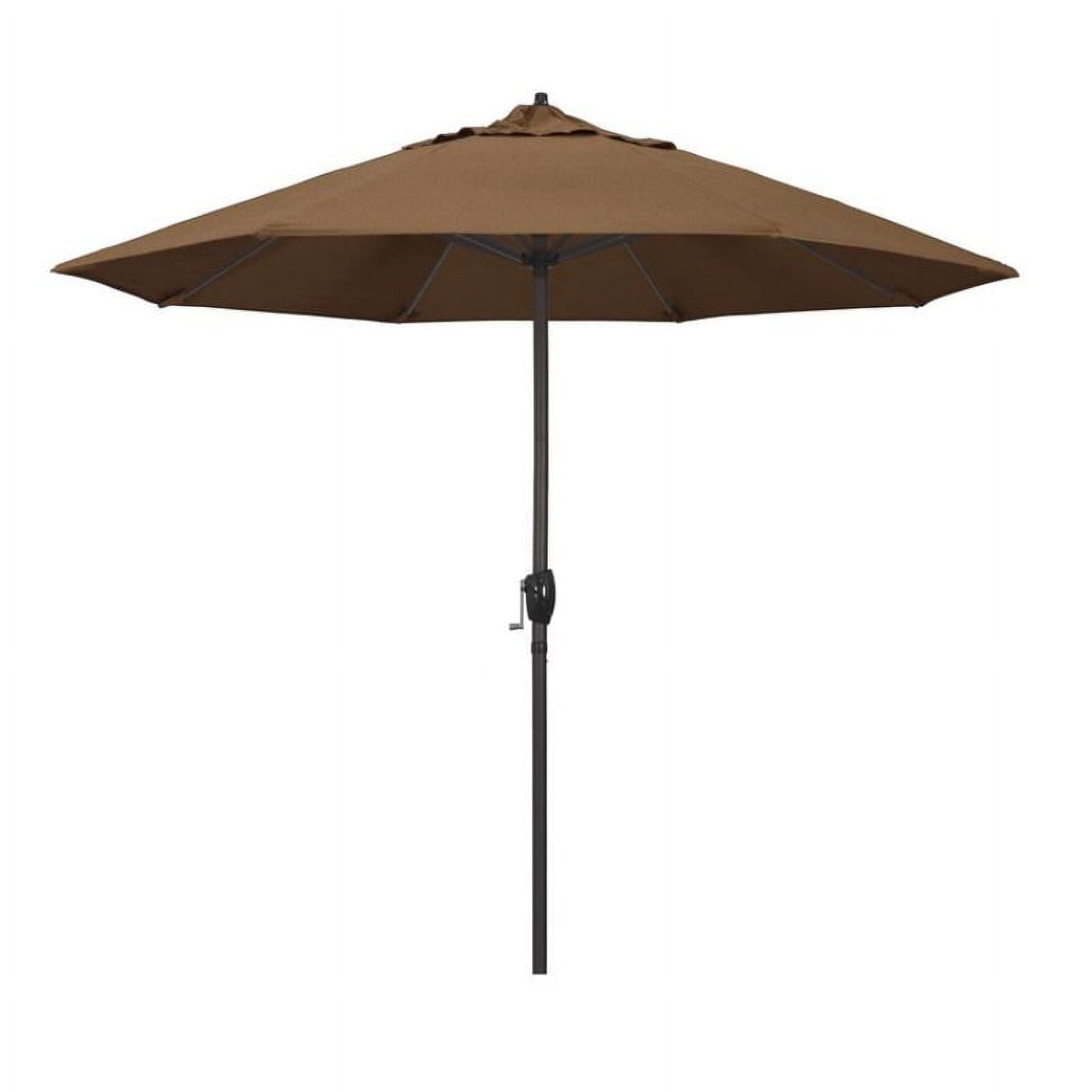Ata908117-5488 9 Ft. Casa Series Patio Bronze Auto Tilt Crank Lift - Sunbrella 1a Teak Fabric