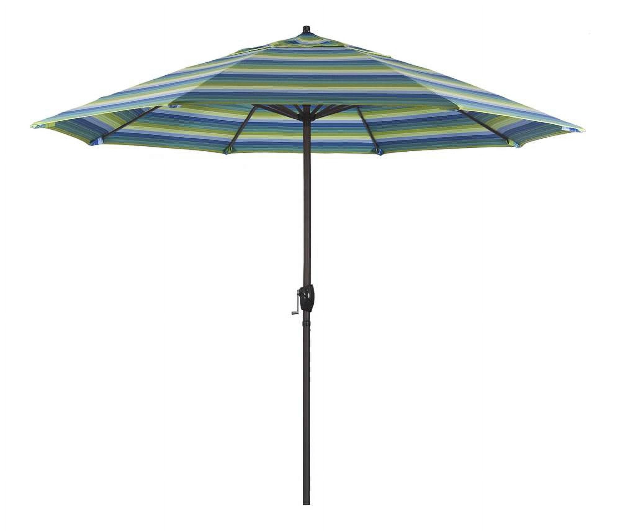 Ata908117-5608 9 Ft. Casa Series Patio Bronze Auto Tilt Crank Lift - Sunbrella 1a Seville Seaside Fabric