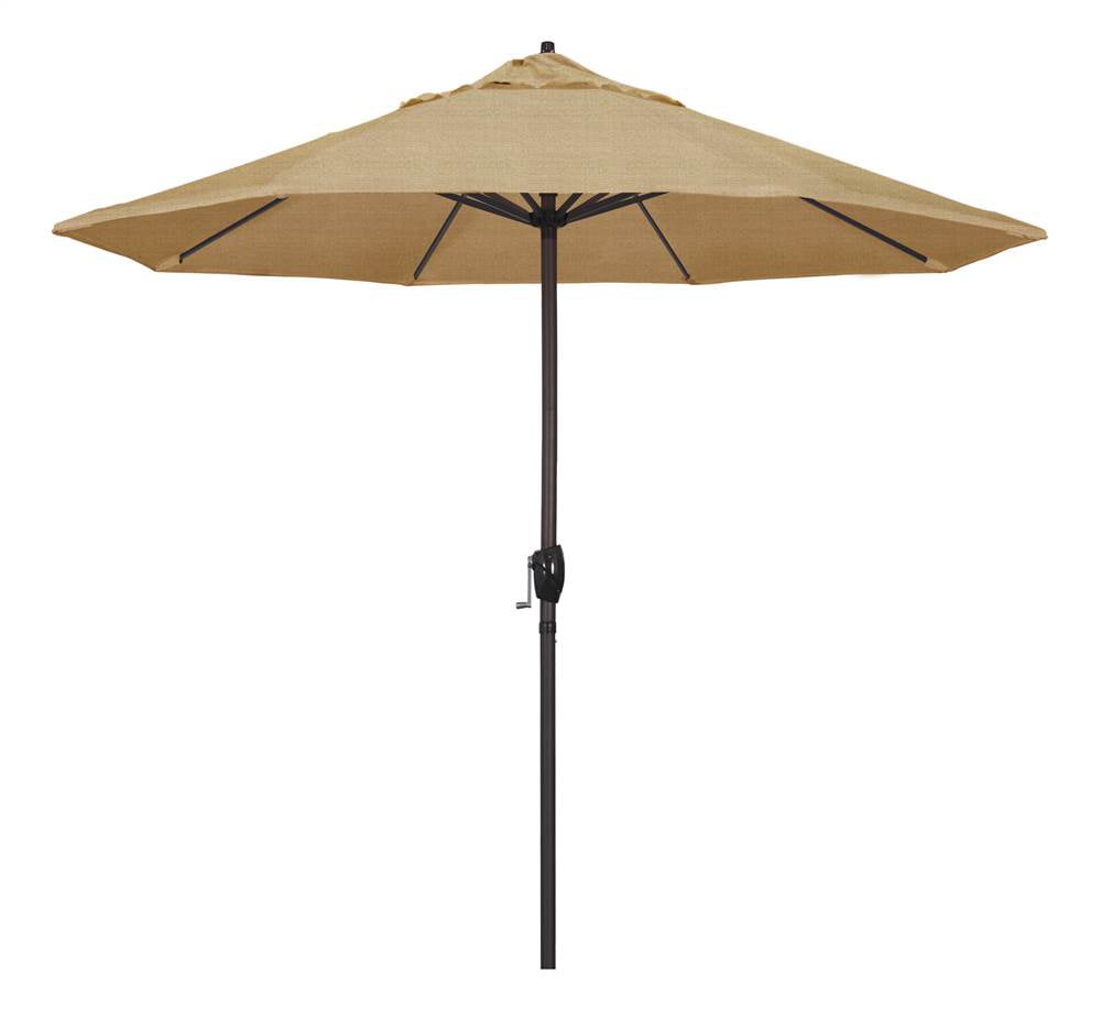 Ata908117-8318 9 Ft. Casa Series Patio Bronze Auto Tilt Crank Lift - Sunbrella 2a Linen Sesame Fabric