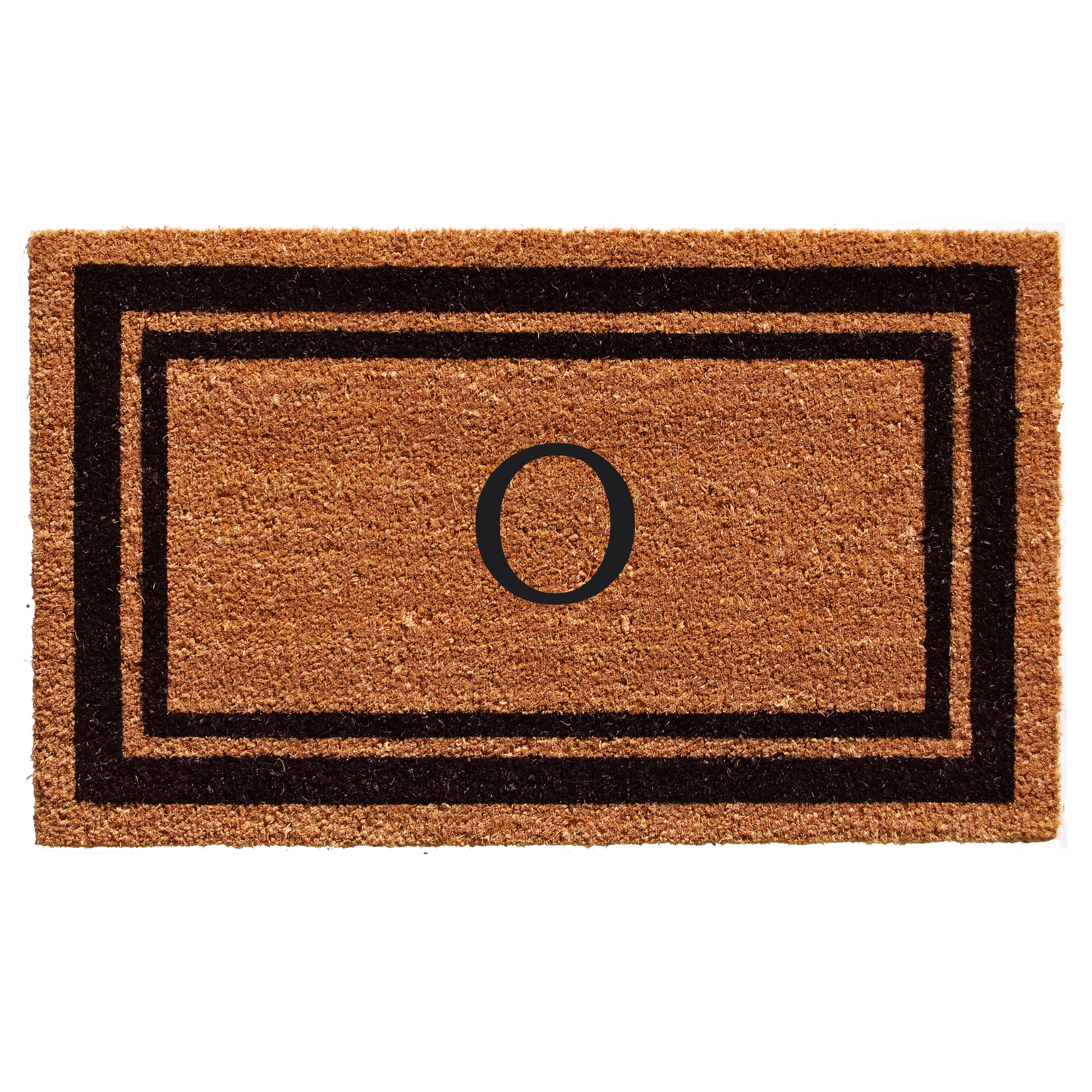 UPC 818912030912 product image for 152962436O 24 x 36 in. Black Border Monogram Rectangular Doormat, Natural - Lett | upcitemdb.com