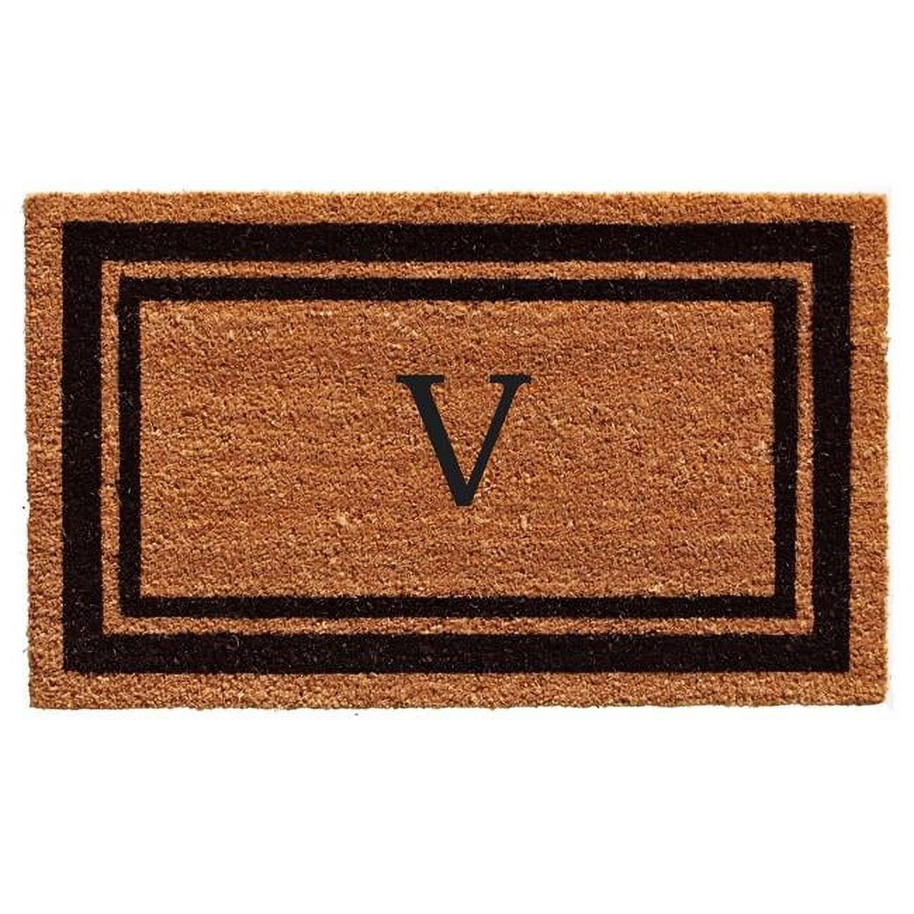 UPC 818912030981 product image for 152962436V 24 x 36 in. Black Border Monogram Rectangular Doormat, Natural - Lett | upcitemdb.com