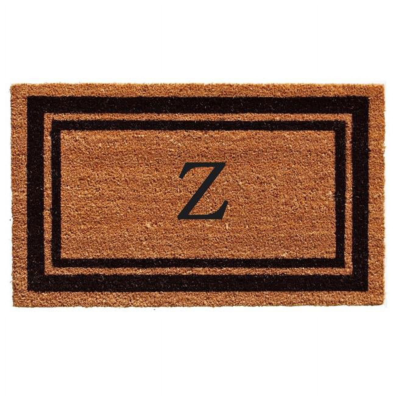 UPC 818912031025 product image for 152962436Z 24 x 36 in. Black Border Monogram Rectangular Doormat, Natural - Lett | upcitemdb.com