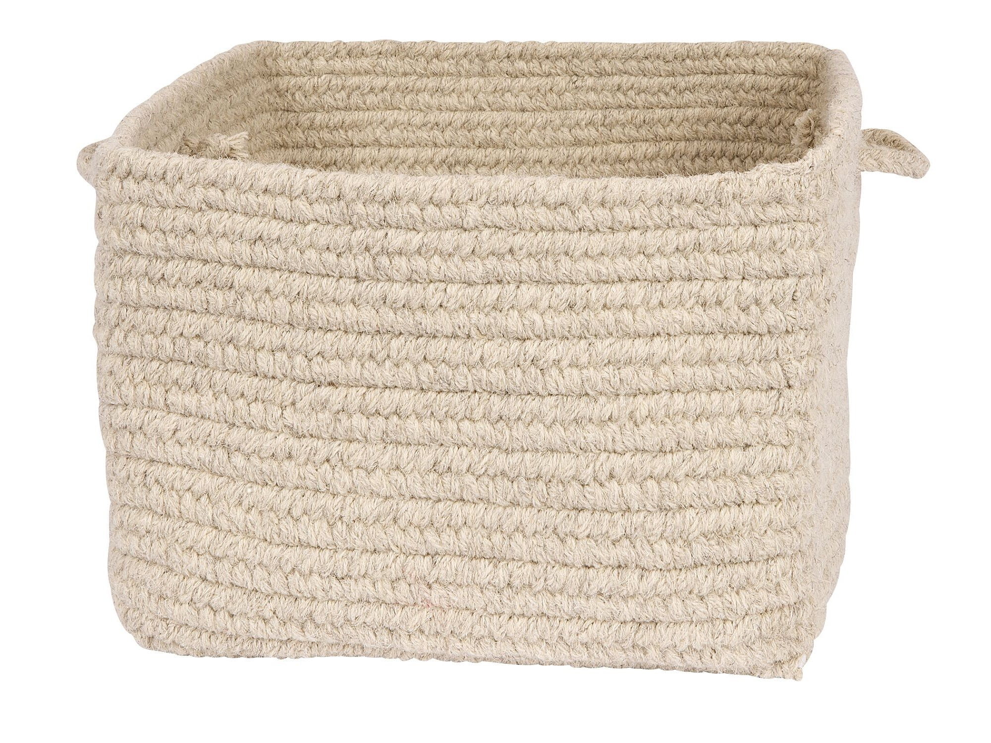 18 X 18 X 12 In. Chunky Natural Wool Light Gray Storage Basket