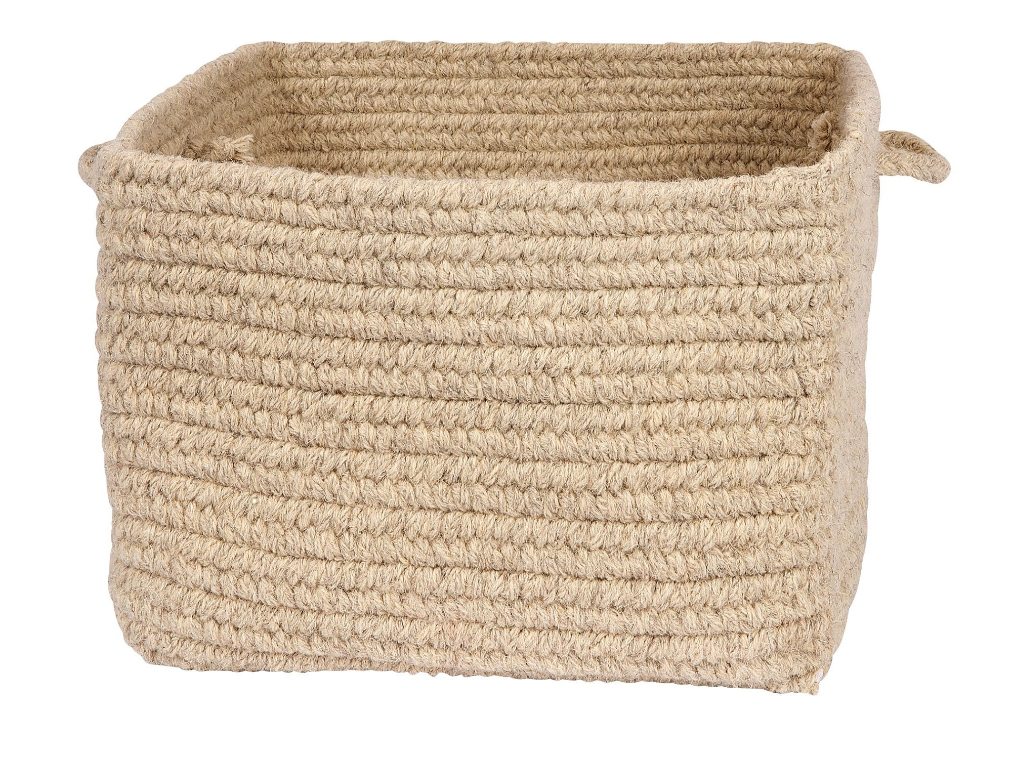 18 X 18 X 12 In. Chunky Natural Wool Light Beige Storage Basket