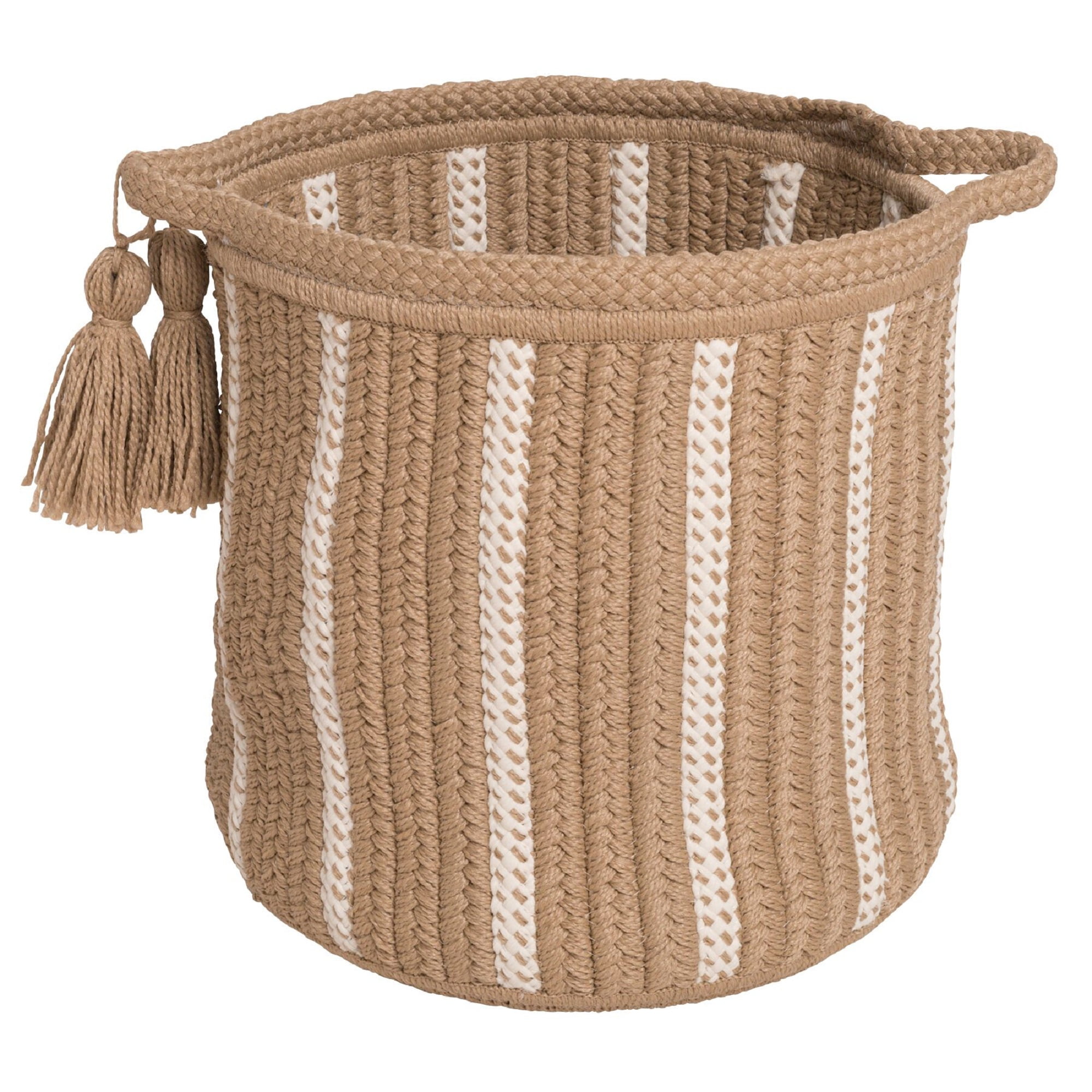 Colonia Mills Vb21 Dublin Basket, Taupe & White - 20 X 20 X 14 In.