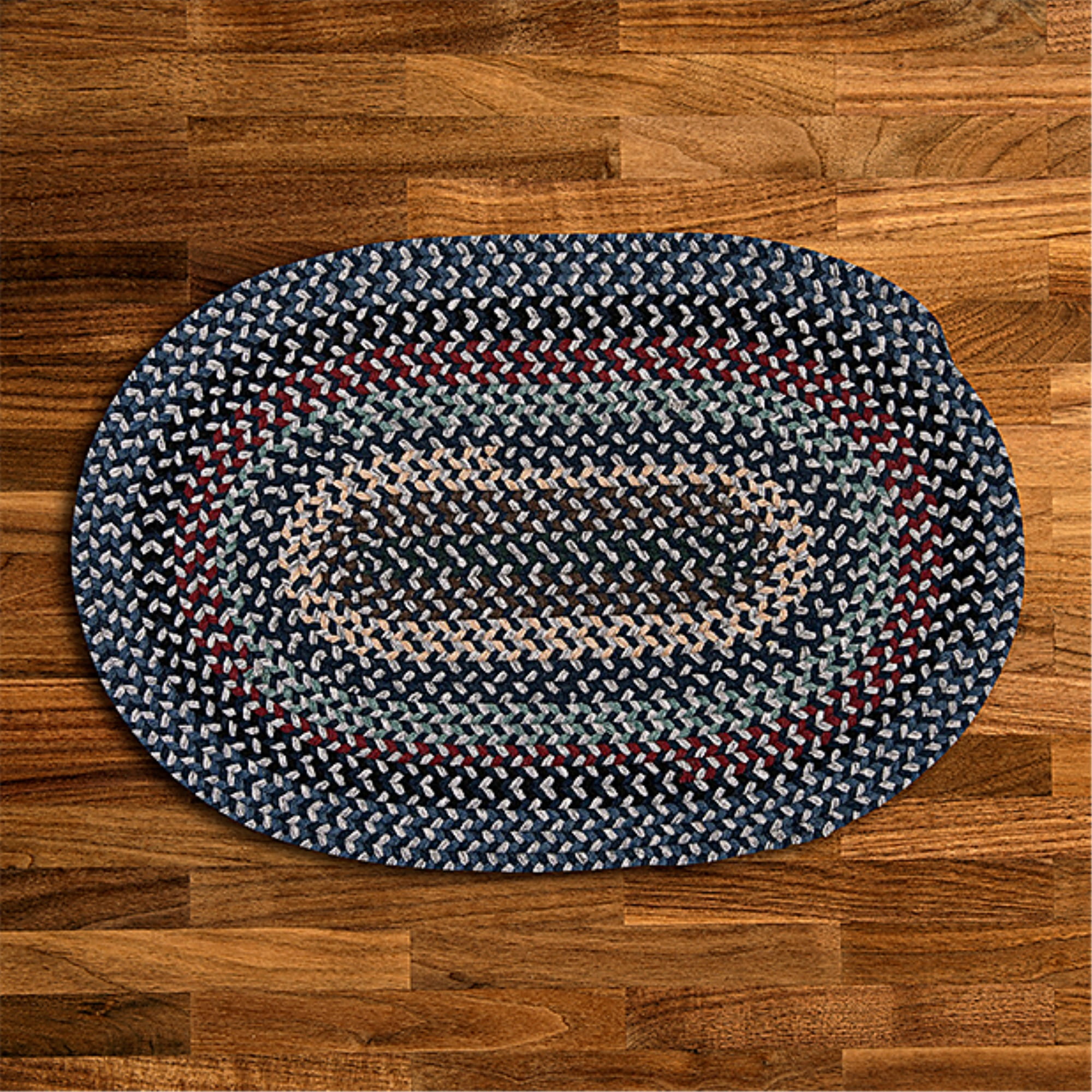 Bc52r024x108 2 X 9 Ft. Boston Common Oval Rug, Winter Blues