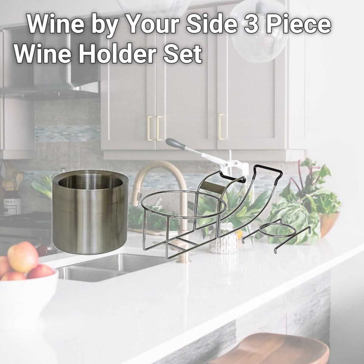 Picture of CLine 20014 Wine by Your Side 3 Piece Wine Holder Set