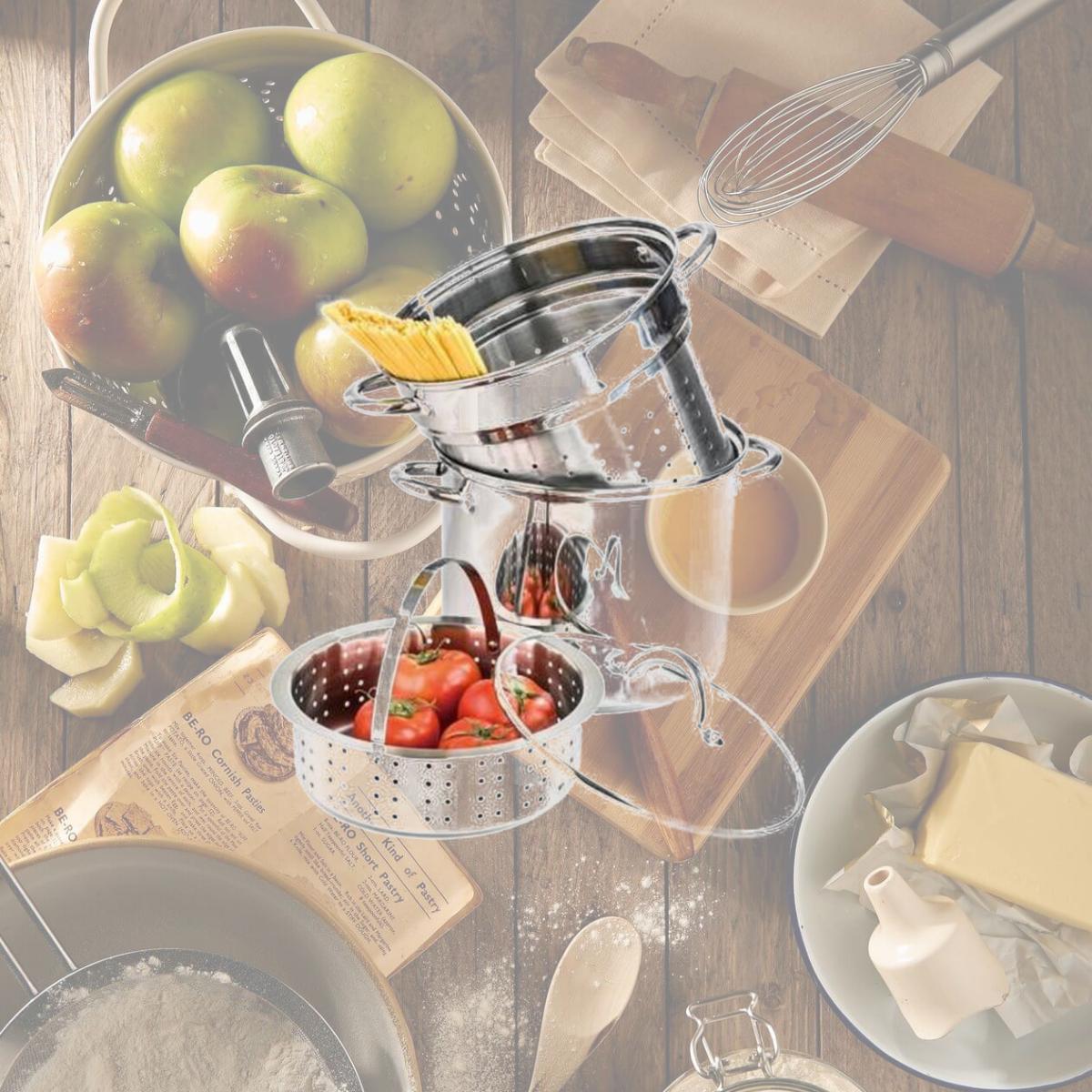 Picture of Culinary Edge 3827 8 qt. Classics Stainless Steel Multicooker, Silver - 4 Piece