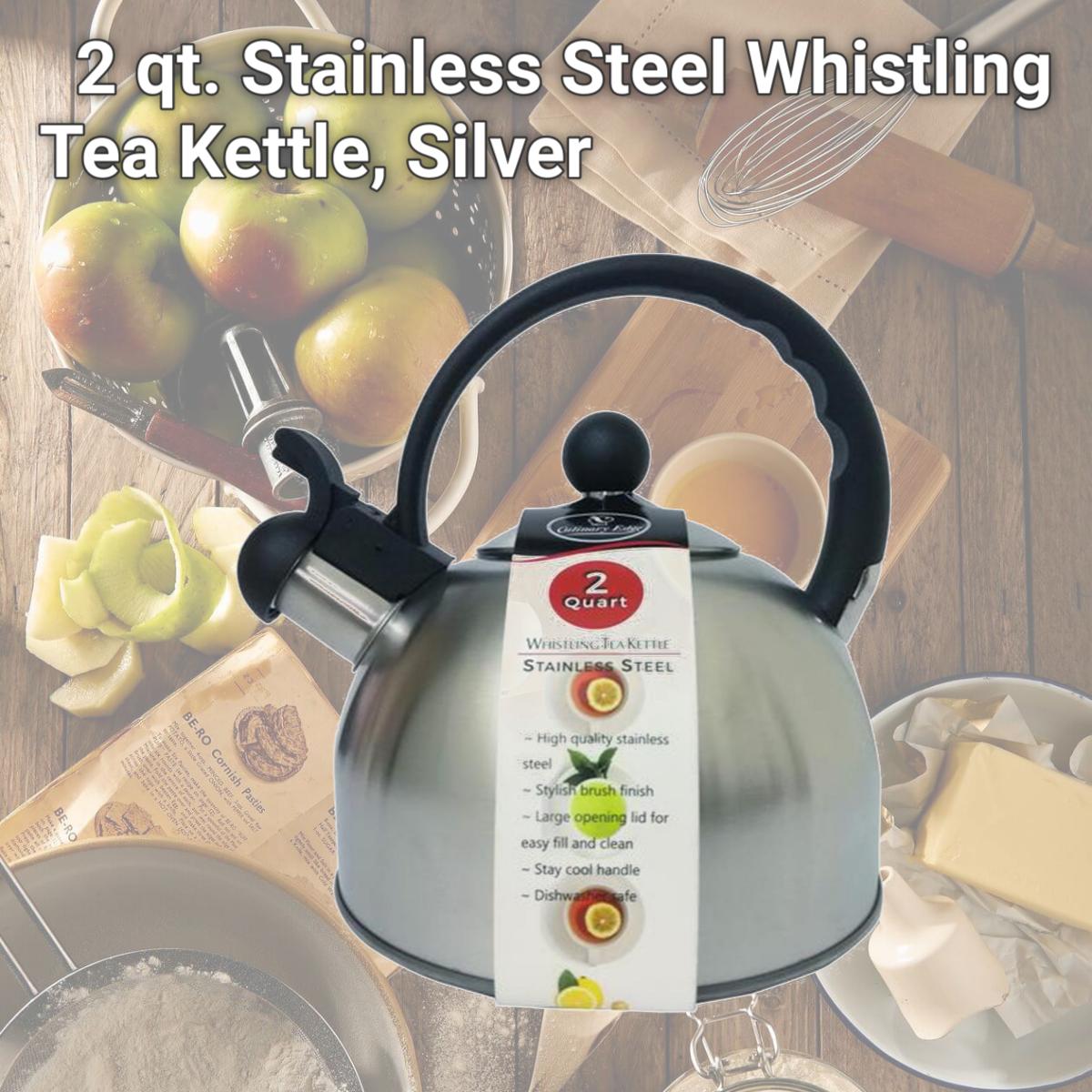 Picture of Culinary Edge 50407 2 qt. Stainless Steel Whistling Tea Kettle, Silver