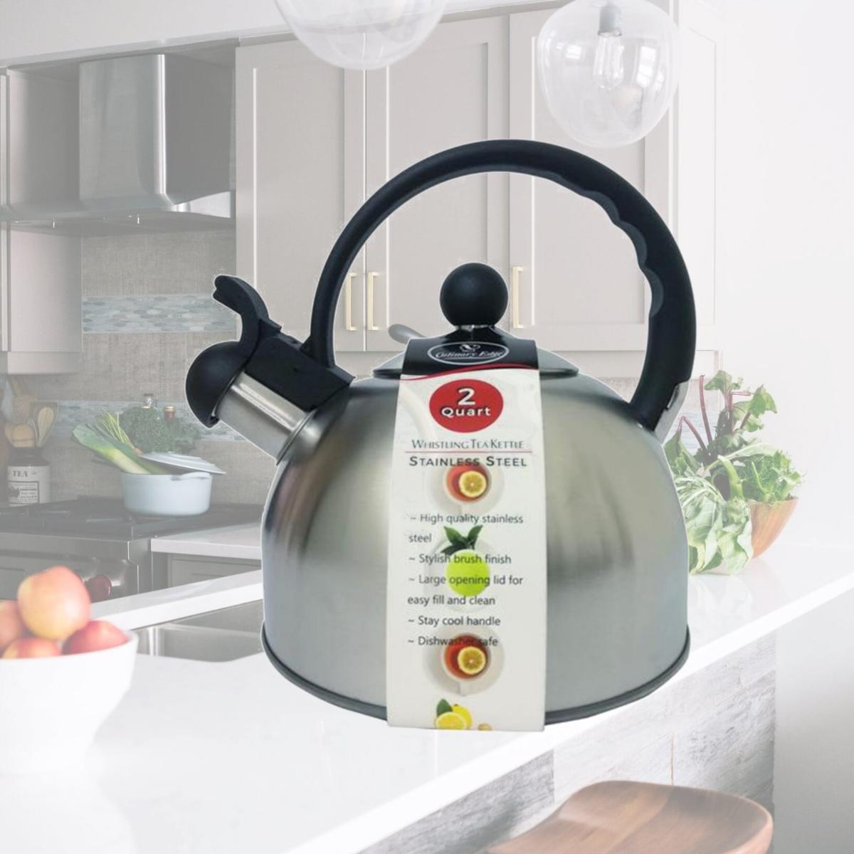 Picture of Culinary Edge 50407 2 qt. Stainless Steel Whistling Tea Kettle, Silver