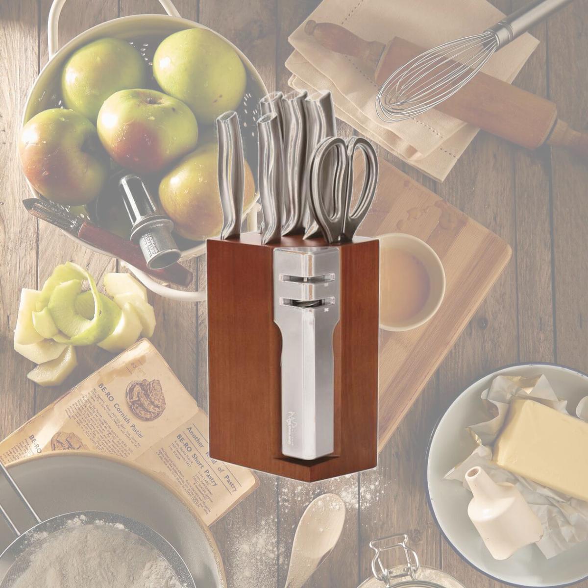 Picture of CULINARY EDGE 98832 NEW ENGLAND STAINLESS STEEL CUTLERY SET WITH DETACHABLE 2 STAGE KNIFE SHARPENER