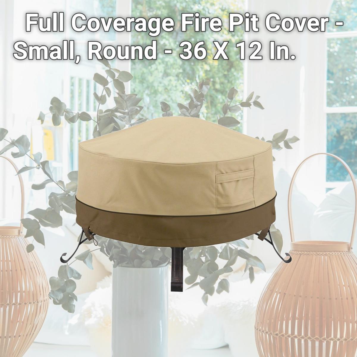 Picture of Classic Accessories 55-489-011501-00 Full Coverage Fire Pit Cover - Small, Round - 36 X 12 In.