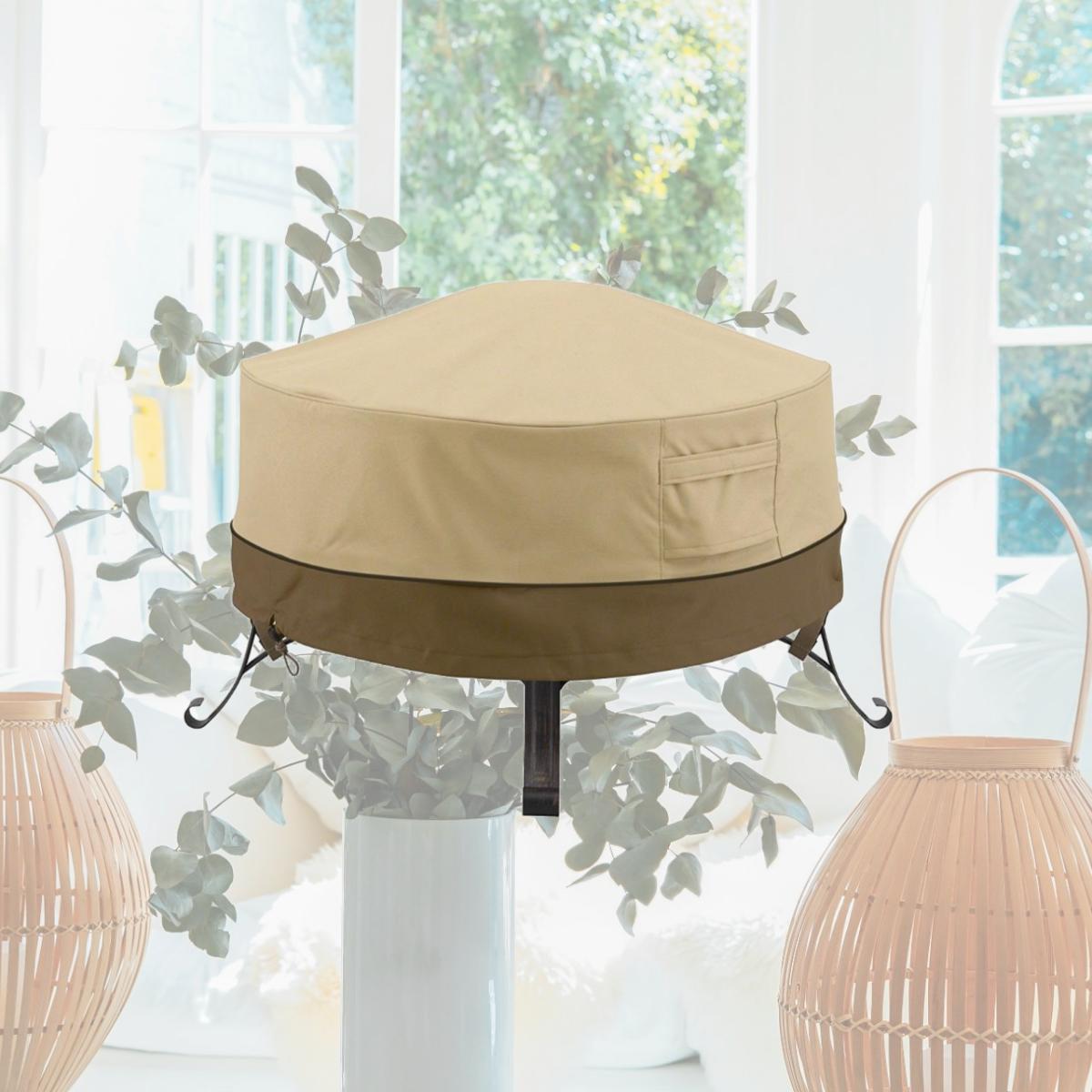 Picture of Classic Accessories 55-489-011501-00 Full Coverage Fire Pit Cover - Small, Round - 36 X 12 In.